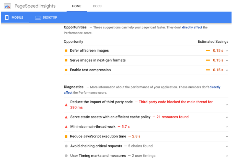 PageSpeed Insights